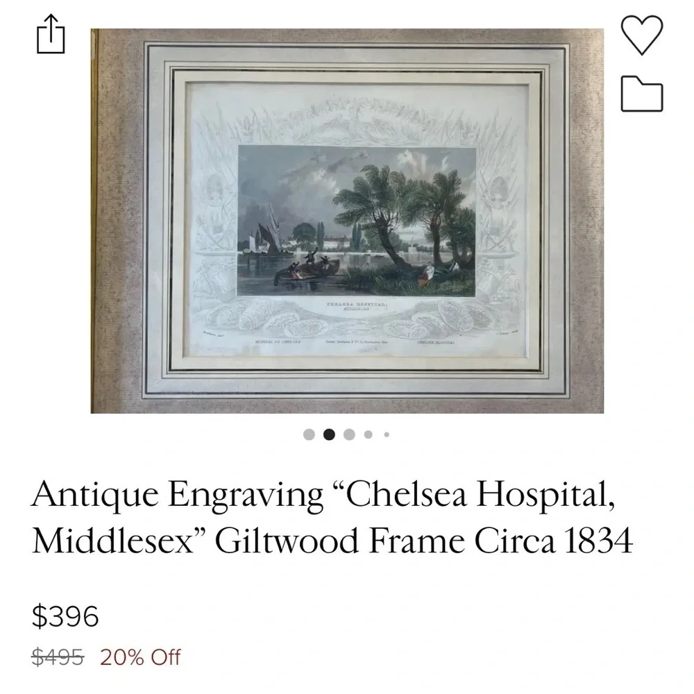Antique Engraving 19th Century pictures with elaborate mattes
